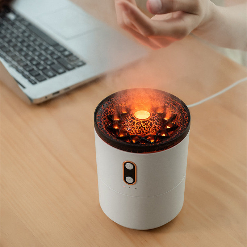 Volcanic flame aroma diffuser night light glow