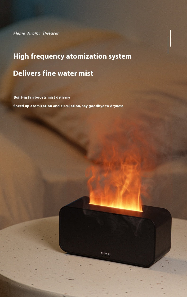 Flame mist diffuser on desk